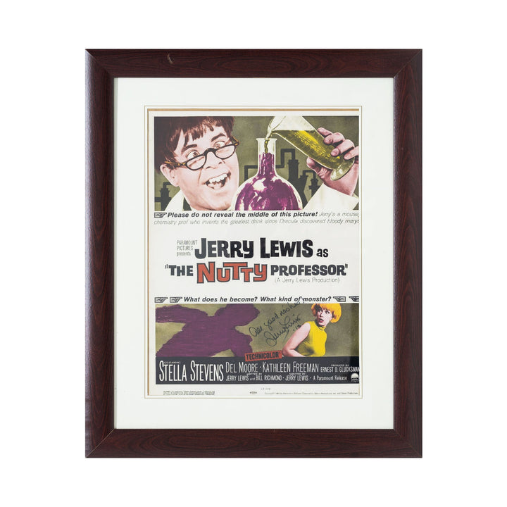 Jerry Lewis Signed "The Nutty Professor" Mini Poster Print Framed