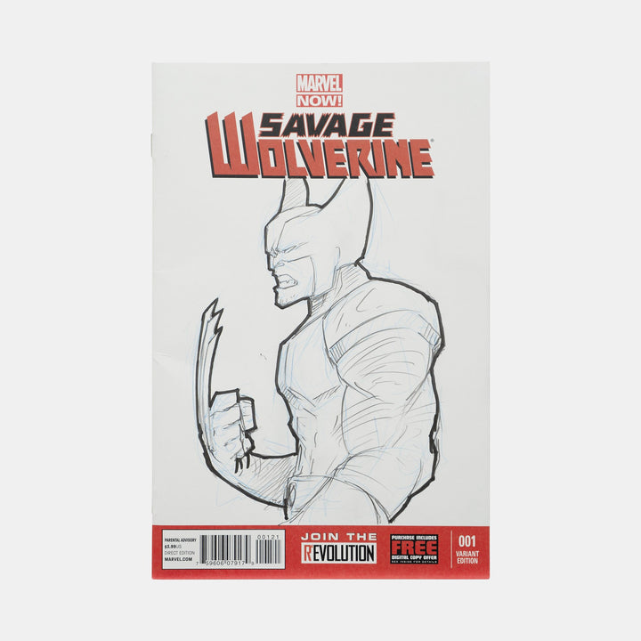 Savage Wolverine Sketch Cover Original Art Framed by Andres Manuel Labrada
