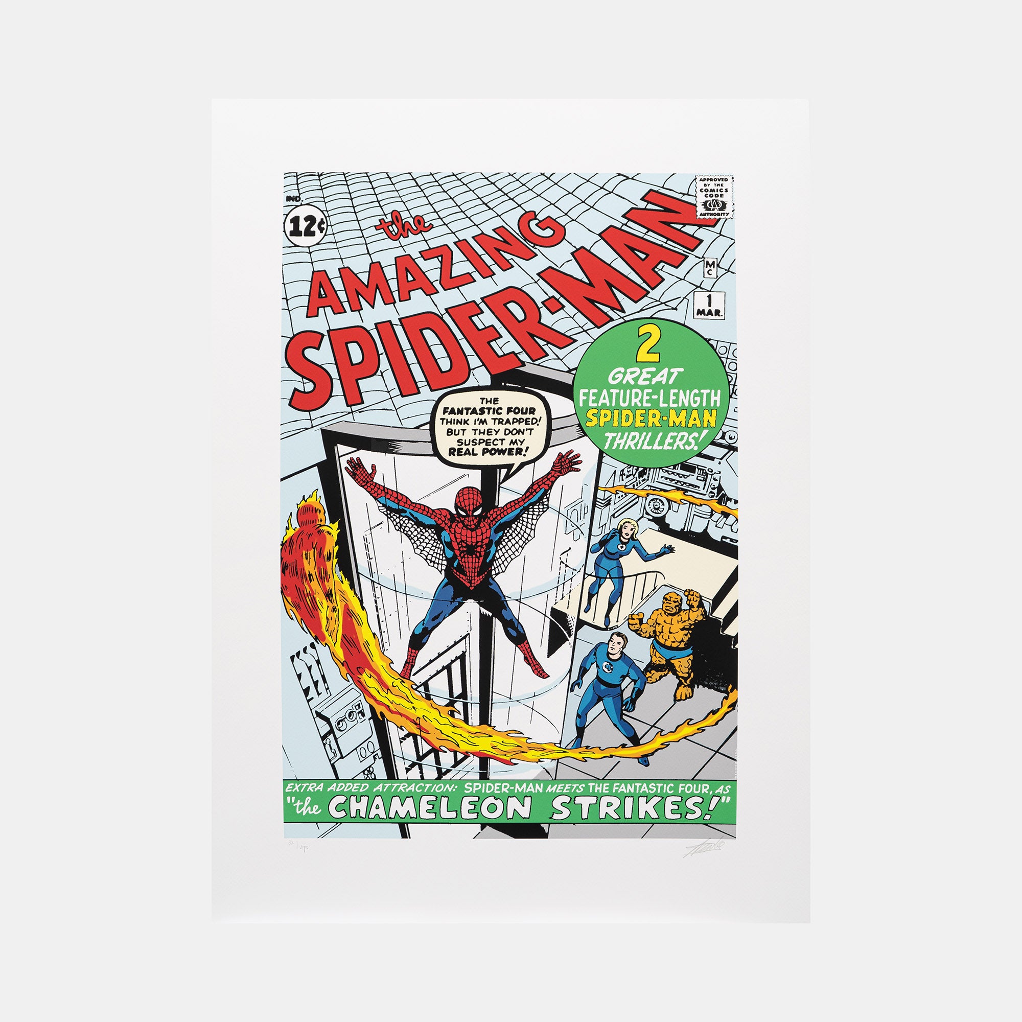Marvel Superheroes: 12 Prints Edition #54 Signed by Stan Lee (2014)