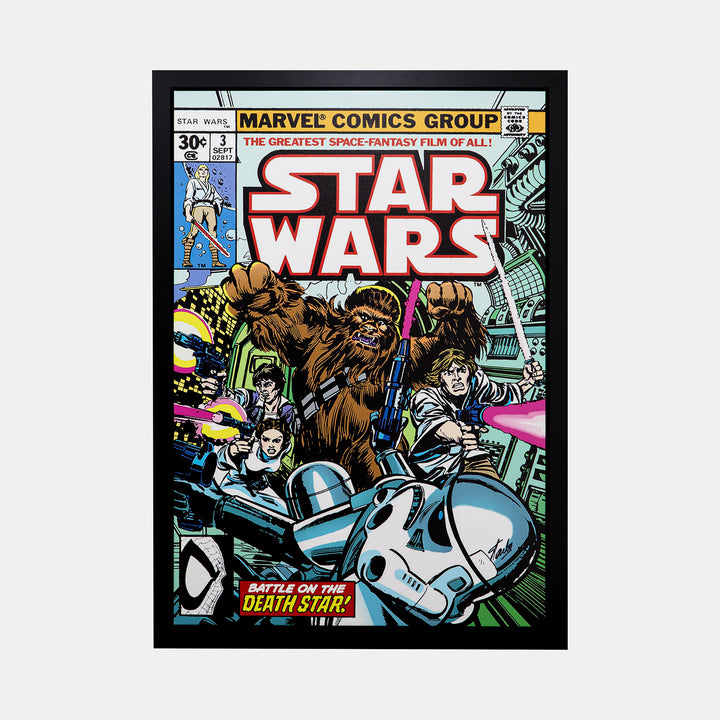 Stan Lee Signed: Star Wars Vol 1 #3 "Battle on The Death Star" Box Canvas Framed 1/1