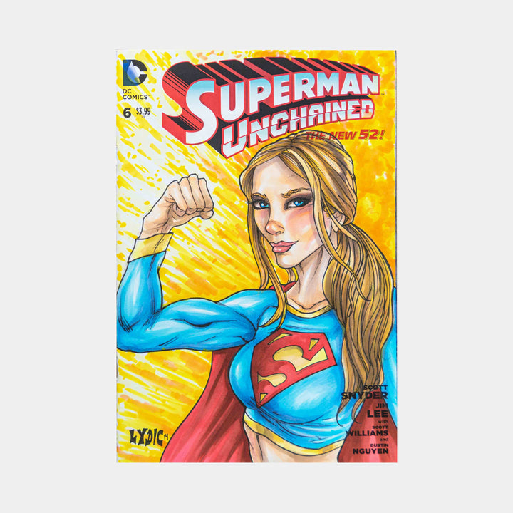 Superwoman Superman Unchained Sketch Cover Original Art Framed by Steve Lydic - worldofsuperheroesuk