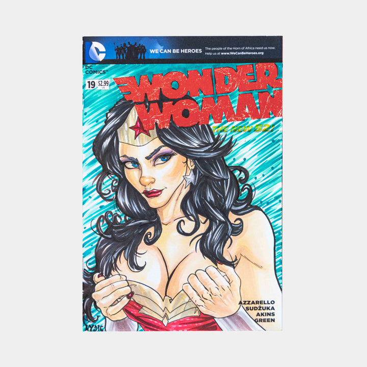 Wonder Woman Sketch Cover Original Art Framed by Steve Lydic - worldofsuperheroesuk